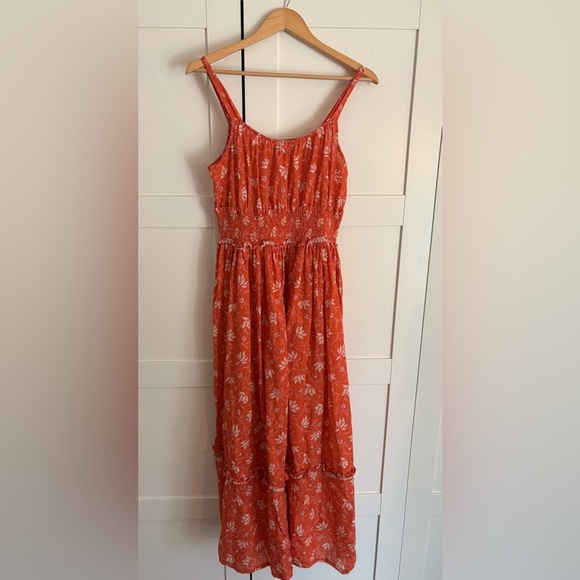 Sundance Artful Ari Maxi Dress Sundress Orange Floral Size Medium - Picture 2 of 8